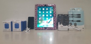 14 PIECE MIXED LOT CONTAINING 1 X APPLE IPAD 4TH GEN 16GB STORAGE WI-FI & STORAGE, 2X STEREO SPLITTER, 2X 3.5MM JACK CABLE, 8X BRAND NEW APPLE AIRPOD CASES
