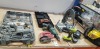 8 PIECE MIXED TOOL LOT CONTAINING MC CULLOCK VIRGINIA ( MH555P) HEDGE TRIMMER / POWER G CHOP SAW / RYOBI COMBI DRILL / BOSCH SDS DRILL / TITAN SDS HAMMER DRILL / MAC ALLISTER HAND SANDER / BLACK AND DECKER JIG SAW ETC