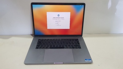 1 X APPLE MACBOOK PRO ( MODEL : A1990 ) 15 INCH SCREEN - LIGHT UP TOUCH BAR - M1 APPLE CHIP - 512 GB SSD - 16 GB RAM - NO BOX AND NO CHARGER ( FULLY WIPED - O/S INTACT )