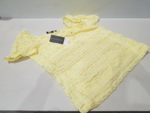 40 X BRAND NEW DOROTHY PERKINS WOMENS YELLOW BUTTONED TOP IN SIZE 14 IN 2 TRAYS (NOT INCLUDED)