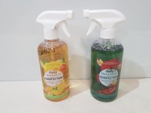 120 PIECE MIXED LOT CONTAINING EASY FRAGRANCES READY TO USE DISINFECTANT SICILIAN LEMON FRESH AND ZESTY , AND WINTER SPICES , 500ML 12 IN A BOX IN 10 BOXES,