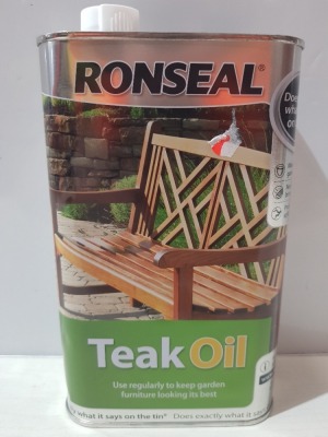 15 X BRAND NEW RONSEAL TEAK OIL - WEATHER PROTECTION - 1 LITRE