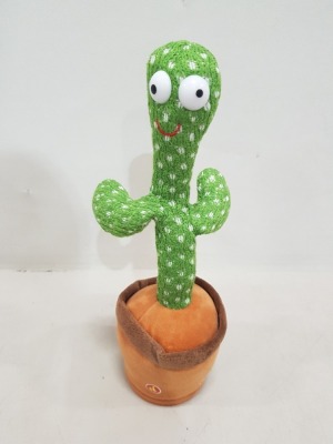 45 X BRAND NEW PACK OF 2 SINGING AND DANCING PLUSH CACTUS - RECORDING FUNCTION - 120 ENGLISH SONGS - IMITATE SPEECH - 3 X AA BATTERYS ( NOT INCLUDED) - IN 1 BOX