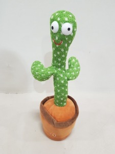 45 X BRAND NEW PACK OF 2 SINGING AND DANCING PLUSH CACTUS - RECORDING FUNCTION - 120 ENGLISH SONGS - IMITATE SPEECH - 3 X AA BATTERYS ( NOT INCLUDED) - IN 1 BOX