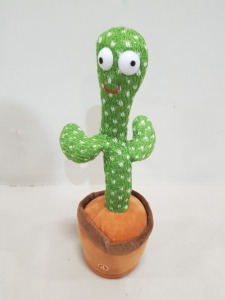 45 X BRAND NEW PACK OF 2 SINGING AND DANCING PLUSH CACTUS - RECORDING FUNCTION - 120 ENGLISH SONGS - IMITATE SPEECH - 3 X AA BATTERYS ( NOT INCLUDED) - IN 1 BOX