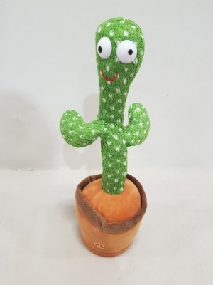 45 X BRAND NEW PACK OF 2 SINGING AND DANCING PLUSH CACTUS - RECORDING FUNCTION - 120 ENGLISH SONGS - IMITATE SPEECH - 3 X AA BATTERYS ( NOT INCLUDED) - IN 1 BOX