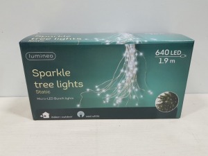 20 X LUMINEO 640 LED SPARKLE TREE LIGHTS - STATIC- MICRO LED BUNCH LIGHTS - IN COOL WHITE