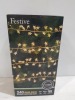 36 X FESTIVE 240 WARM WHITE DEWDROP CLUSTER STAR LIGHTS - 3 METER LIT LENGTH