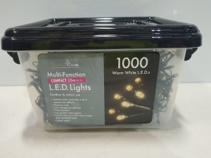 12 X SNOWTIME 1000 LED 25m WARM WHITE LIGHTS