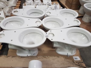 6 X BRAND NEW TWYFORD ALCONA CLOSE COUPLED TOILET PAN (AR1158WH) - ON 1 PLT