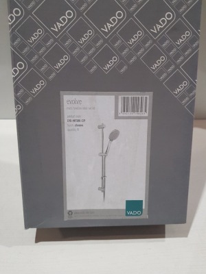 6 X BRAND NEW VADO EVOLVE MULTI FUNCTION SLIDE RAIL KIT WITH SHOWER HEAD AND HOSE - INCLUDES ALL FIXINGS ( PRODUCT CODE : EVO-MFSRK-C/P )