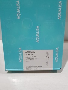 10 X BRAND NEW AQUALISA ADJUSTABLE KIT 106 MM WITH 3 MODE HANDSET WITH 1.5 M METAL HOSE IN CHROME - INCLUDES ALL FIXINGS ( PRODUCT CODE : ACY1010)