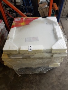 6 X BRAND NEW JT40 FUSION SHOWER FLAT TOP TRAY WITH WASTE HOLE - 900 X 760 ( D17148) - (PLEASE NOTE PACKAGING IS DIRTY )