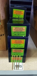 1900 X BRAND NEW FIRMTITE STEEL MULTI-PURPOSE YELLOW PASSIVATED WOODSCREW COUNTERSUNK ( M5.0 X 70MM ) - IN 19 BOXES