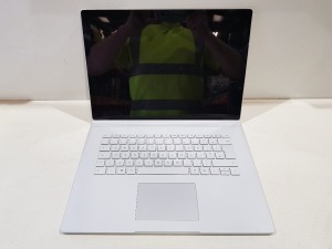 1 X MICROSOFT SURFACE BOOK 3 / TOUCHSCREEN - IN SILVER COLOUR NO BOX - NO CHARGER ( FULLY WIPED - NO O/S )