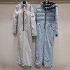 2 X BRAND NEW JACK WILLS QUILTED SKI SUITS - 1 X BLUE - 1 X GREY AND WHITE - UK 12 - RRP-£238.00