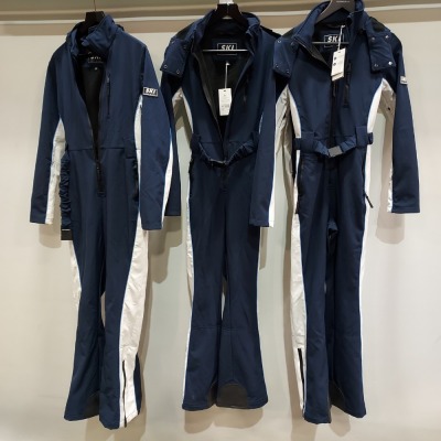 3 X BRAND NEW JACK WILLS STRIPE SKI SUITS IN NAVY AND WHITE UK 10 -16 - RRP-£357.00