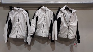 3X BRAND NEW NEVICA MERIBEL SKI JACKETS IN WHITE AND BLACK SIZES UK 8 - 10 - TOTAL RRP£389.97