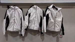 3X BRAND NEW NEVICA MERIBEL SKI JACKETS IN WHITE AND BLACK SIZES UK 8 - 10 - TOTAL RRP£389.97