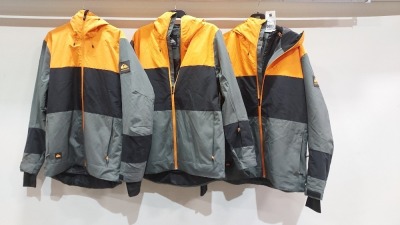 3 X BRAND NEW QUICK SILVER SYCAMORE WINTER JACKETS IN SIZES S- M - XL - RRP-£552.00