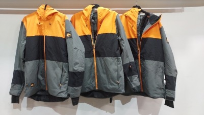 3 X BRAND NEW QUICK SILVER SYCAMORE WINTER JACKETS IN SIZES L - XL - RRP-£552.00