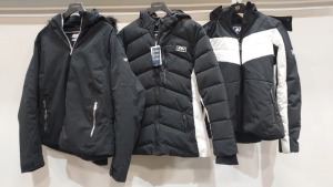 3 X MIXED JACKET/COAT LOT CONTAINING 2X BRAND NEW JACK WILLS SKI COATS IN SIZES 8-12 - 1X NEVICA FAUX FUR HOODED SKI COAT SIZE 14