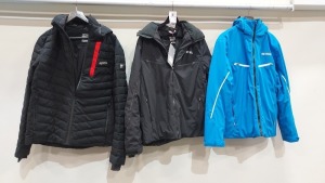 3X MIXED NEVICA SKI COAT LOT CONTAINING - 1X NEVICA VAIL COAT IN BLACK SIZE L WITH TAGS- 1X NEVICA VAIL COAT IN BLUE SIZE M WITH TAGS - 1X NEVICA SKI COAT IN BLACK SIZE M NO TAGS