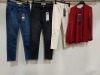 10 PIECE MIXED BRAND NEW RIANI CLOTHING LOT CONTAINING DENIM JEANS IN BLUE AND BLACK, TROUSERS, BLOUSES AND PANTS IN MIXED SIZES