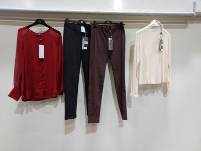 10 PIECE MIXED BRAND NEW RIANI CLOTHING LOT CONTAINING TURTLE NECK JUMPERS, PANTS, LEATHER STYLE PANTS AND BLOUSES IN VARIOUS SIZES