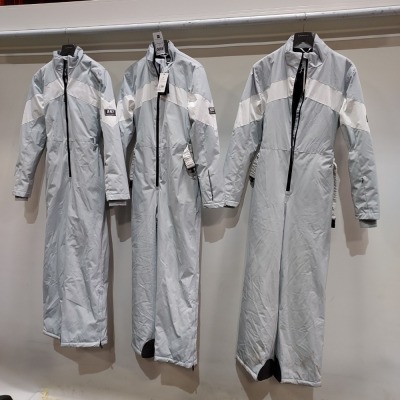 3 X BRAND NEW JACK WILLS QUILTED SKI SUITS IN GREY AND WHITE UK 12 -14 - RRP-£357.00