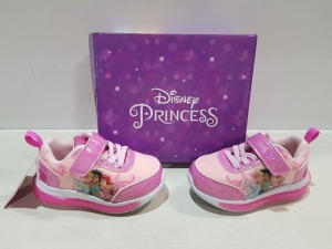 10 X BRAND NEW DISNEY PRINCESS INFANT TRAINERS IN SIZES C5, C6, C8, C12 (PLEASE NOTE SOME BOXES SLIGHTLY DAMAGED)