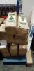 28 PIECE MIXED CHRISTMAS LOT CONTAINING 13 PAIRS OF BLACK WOMEN'S SHOES SIZES 8 , MICHIGAN FIR PVC TREE IN BASKET , 1.8M , 1.5M THREE WITH 100 WARM WHITE LED LIGHTS , SLIM SPRUCE WHITE PVC THREE , ETC ON A PALLET (NOTE BOXES BANGED UP/ DIRTY.
