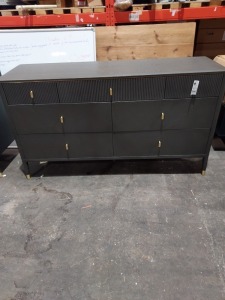 1X 7 DRAWER CHEST OF DRAWERS 166X 50 X 92CM - PLEASE NOTE CUSTOMER RETURNS - SCRATCH ON TOP RIGHT CORNER