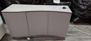 1 X LAZZARO 3 DOOR LED SIDEBOARD IN DARK GREY 156 X 560 X 860CM (PLEASE NOTE CUSTOMER RETURNS)