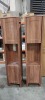 5 X WICKES FRONTERA TALL STORAGE UNIT IN WALNUT EFFECT INCLUDES GLASS SHELF 41 X 31 X 182CM (PLEASE NOTE CUSTOMER RETURNS - 1 X LEFT INSIDE PANEL BROKEN)