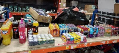 150+ BRAND NEW MIX DRINK LOT CONTAINING - VIIMTO 2L - FANTA 2L- PEPSI MAX 2L - LUKOZADES 500ML - IRN BRU 500ML - MOUNTAIN DEW 330ML CANS - ETC