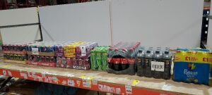 194 X BRAND NEW MIX DRINK LOT CONTAINING - VIMTO 330ML CANS - COCA COLA 330ML CANS - PEPSI 330ML CANS - KA 330ML CANS - LUKOZADE 380ML BOTTLES - COCA COLA 500ML BOTTLES ETC