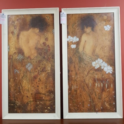 2 X VARIOUS CANVAS'S JANETTE TREBYHARMONY LIMITED EDITION GLICEE ON CANVAS H 52CM X W 98CM INC FRAME RRP £595 JANNETTE TREBYSIGNED LIMITED EDITION GICLEE ON CANVAS H 98CM X W 51CM INC FRAME RRP £595