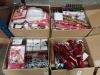 200+ PIECE CHRISTMAS LOT CONTAINING DELUXE SANTA LETTER PACKS , CHRISTMAS CRACKERS IN RED AND REINDEER DESIGN, VARIOUS DESIGNS OF XMAS WRAPPING PAPERS , REINDEER HEAD 30 LEDS ETC IN 4 LARGE BOXES
