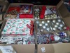 200+ PIECE CHRISTMAS LOT CONTAINING KIDS CHRISTMAS STORY BOOKS , VARIOUS XMAS GIFT BAGS , PACKS OF XMAS HANGING DECORATIONS , MERRY CHRISTMAS TABLE MATS ETC IN 4 LARGE BOXES
