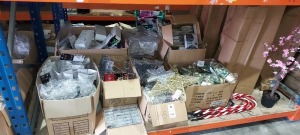 400+ PIECE CHRISTMAS MIXED LOT CONTAINING GOLD- SILVER STAR DOUBLE LAYER EFFECT 30 WARM WHITE LEDS , GOLD BELL GARLAND 20 LEDS WARM WHITE , MICROBRIGHTS STAR CLUSTERS 160 VINTAGE GOLD , SMALL DECORATIVE XMES TREES , CHERRY BLOSSOM DECORATIVE FAKE TREES ET