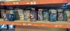 32 PIECE CHRISTMAS LIGHTS LOT CONTAINING 3000 LED TREEBRIGHTS 75M LIT LENGTH , 300 LED FROSTED ICICLEBRIGHTS 7.5M LIT LENGTH , 180 LED NET LIGHT 1.7M X 1.2M0 LIT AREA , 1000 LED TREEBRIGHTS 25M LIT LENGTH ETC ON A FULL SHELF (NOTE CUSTOMER RETURNS)