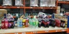 73 X BRAND NEW MIX DRINK LOT CONTAINING - VIMTO 2L IN VARIOUS FLAVOURS - SCHWEPPS LEMONADE 2L - TANGO ORANGE 2L - SPRITE 2L - 7UP 2L - COCA COLA 1.75L - PEPSI MAX 2L ETC