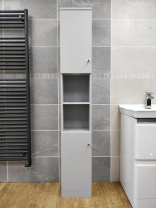 6X BRAND NEW BATH STORE IKOMA C AND E TALL UNIT IN PEARL GREY 182X32X30 - 29436N/4556