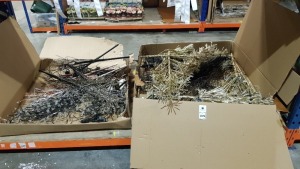 40 PIECE WARM WHITE TWINKLING LED CHRISTMAS TREES IN VARIOUS COLOURS AND DESIGN IN THREE LARGE BOXES (NOTE EX DISPLAY)