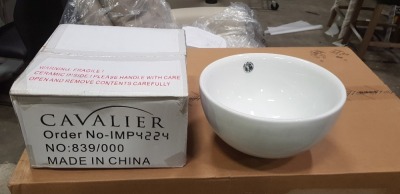 10X BRAND NEW CAVALIER ROUND SINK BASINS - 33.5 X 33 X 20CM