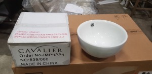 10X BRAND NEW CAVALIER ROUND SINK BASINS - 33.5 X 33 X 20CM