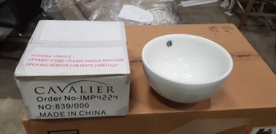10X BRAND NEW CAVALIER ROUND SINK BASINS - 33.5 X 33 X 20CM