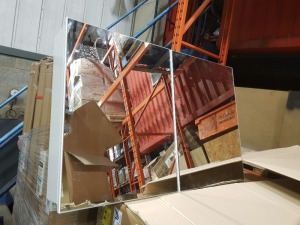 5X BRAND NEW WM MOBERLEY 2 DR MIRRORED CABINET IN GLOSS WHITE - 1000X600 - 29359WM/000