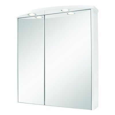 20 X BRAND NEW WICKES CONTEMPORARY ILLUMINATED DOUBLE MIRROR CABINETS - 650X600X220MM -